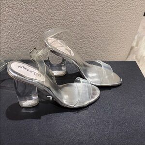 Jeffrey Campbell Transparent Block Heel Sandals